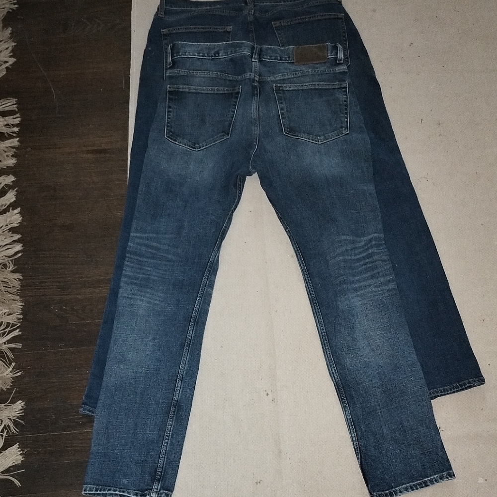 LOT Of 3 HM/ Old Navy/ Weatherproof Men's Dark Blue Straight Cut Jeans 32/32 - Picture 8 of 9
